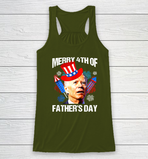 Joe Biden Confused Merry 4th Of Fathers Day Fourth Of July Racerback Tank 2