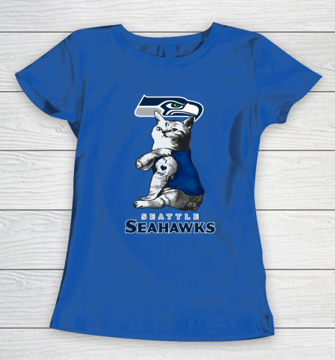 NFL Football My Cat Loves Seattle Seahawks Women's T-Shirt 8