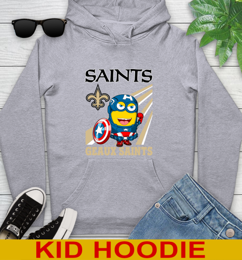 NFL Football New Orleans Saints Captain America Marvel Avengers Minion Shirt Youth Hoodie 6