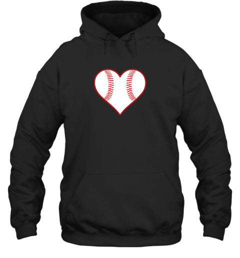 Baseball Player, Coach or Fan Heart Shaped Baseball Graphic Hoodie