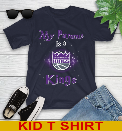 NBA Basketball Harry Potter My Patronus Is A Sacramento Kings Youth T-Shirt 2