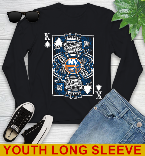 New York Islanders NHL Hockey The King Of Spades Death Cards Shirt Youth Long Sleeve