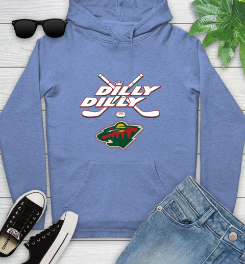 NHL Minnesota Wild Dilly Dilly Hockey Sports Youth Hoodie 12