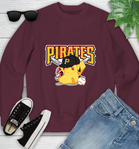 MLB Pikachu Baseball Sports Pittsburgh Pirates Youth Sweatshirt 5