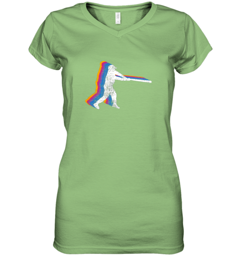 uoyo baseball shirt player gift vintage women v neck t shirt 39 front lime