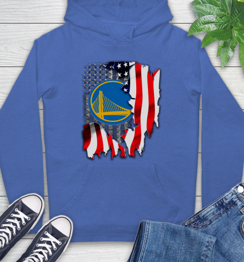 Golden State Warriors NBA Basketball American Flag Hoodie 9