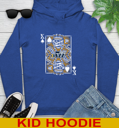 Utah Jazz NBA Basketball The King Of Spades Death Cards Shirt Youth Hoodie - Image 11