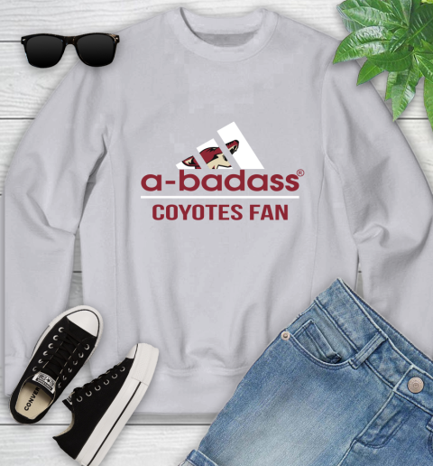 NHL A Badass Arizona Coyotes Fan Adidas Hockey Sports Youth Sweatshirt 3