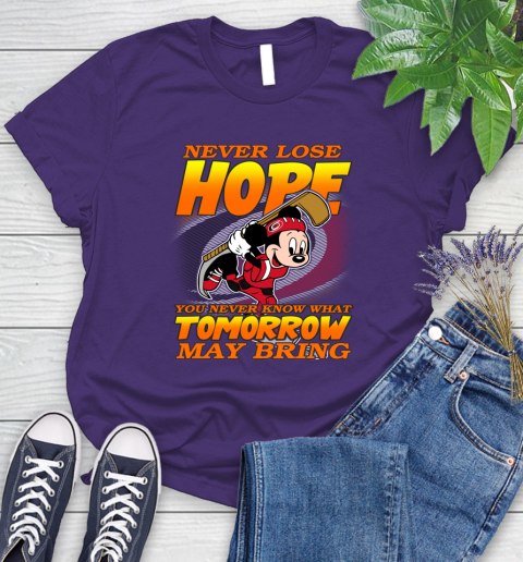 Carolina Hurricanes NHL Hockey ootball Mickey Disney Never Lose Hope Women's T-Shirt 4