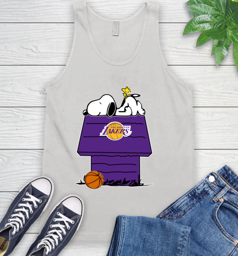 Los Angeles Lakers NBA Basketball Snoopy Woodstock The Peanuts Movie Tank Top