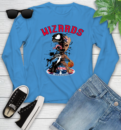 NBA Washington Wizards Basketball Venom Groot Guardians Of The Galaxy Youth Long Sleeve 7