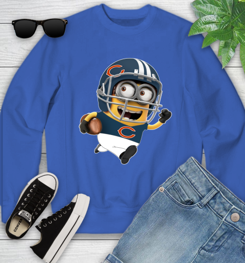 NFL Chicago Bears Minions Disney Football Sports Youth Sweatshirt 8