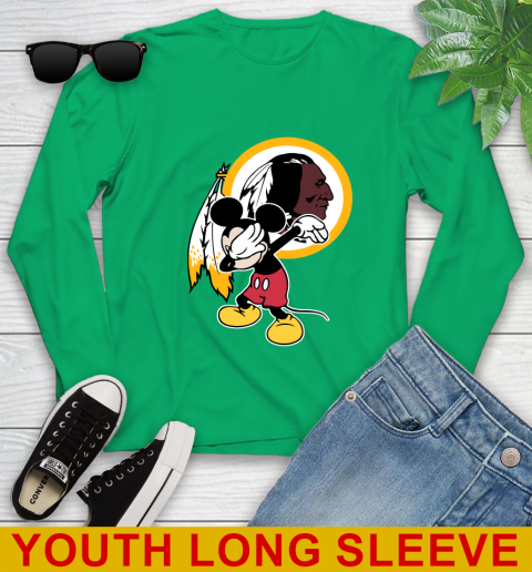 Washington Redskins NFL Football Dabbing Mickey Disney Sports Youth Long Sleeve 7