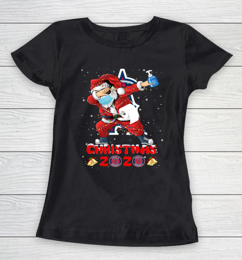 Los Angeles Angels Funny Santa Claus Dabbing Christmas 2020 MLB Women's T-Shirt
