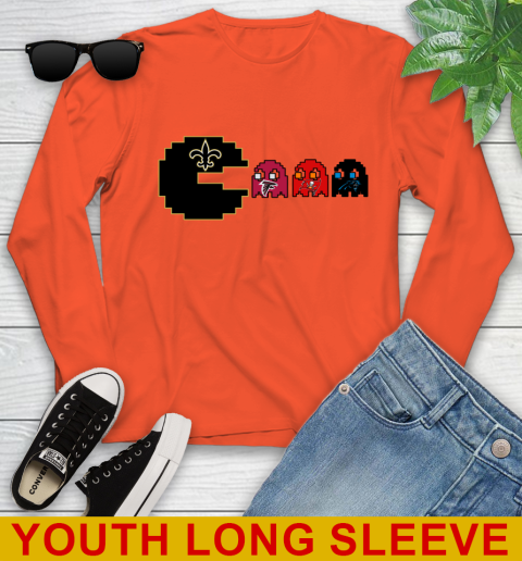 New Orleans Saints NFL Football Pac Man Champion Youth Long Sleeve 4
