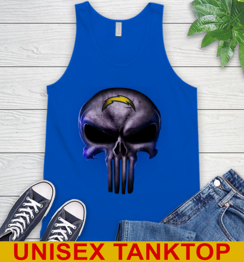 Los Angeles Chargers NFL Football Punisher Skull Sports Tank Top 4