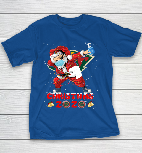 Minnesota Wild Funny Santa Claus Dabbing Christmas 2020 NHL Youth T-Shirt 6