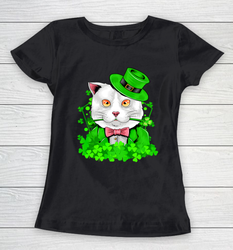 Cat Leprechaun Cat Lover Shamrock St Patrick s Day Women's T-Shirt