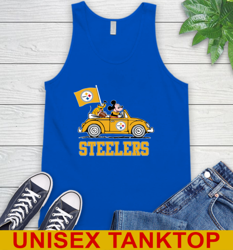 NFL Football Pittsburgh Steelers Pluto Mickey Driving Disney Shirt Tank Top 5