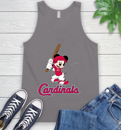 MLB Baseball St.Louis Cardinals Cheerful Mickey Mouse Shirt Tank Top 7