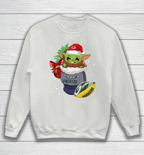 Green Bay Packers Christmas Baby Yoda Star Wars Funny Happy NFL Sweatshirt 5