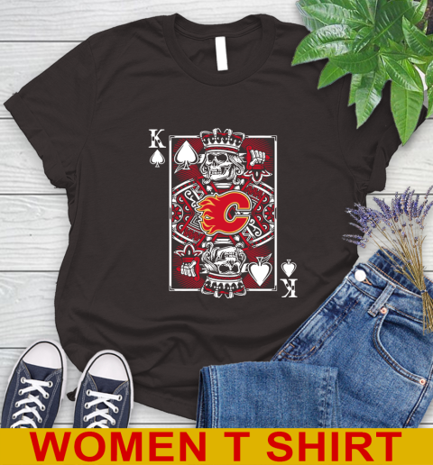 Calgary Flames NHL Hockey The King Of Spades Death Cards Shirt Women's T-Shirt 9
