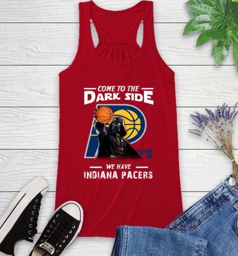 NBA Come To The Dark Side We Have Indiana Pacers Star Wars Darth Vader Basketball Racerback Tank 5