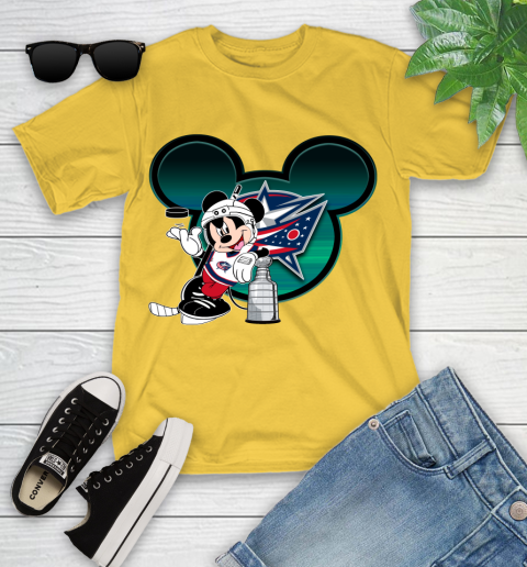 NHL Columbus Blue Jackets Stanley Cup Mickey Mouse Disney Hockey T Shirt Youth T-Shirt 8