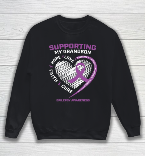 Grandpa Funny Gift Apparel  Grandma Grandpa Women Purple Men Grandson Sweatshirt