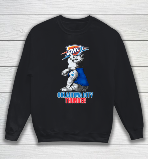 NBA Basketball My Cat Loves Oklahoma City Thunder Sweatshirt