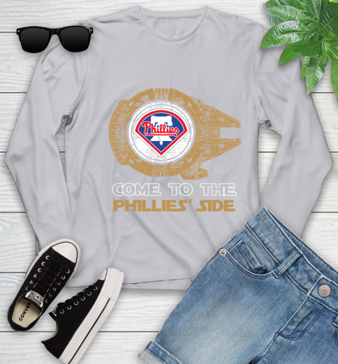 MLB Come To The Philadelphia Phillies Side Star Wars Baseball Sports Youth Long Sleeve 5