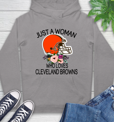 NFL Just A Woman Who Loves Cleveland Browns Football Sports Hoodie 4