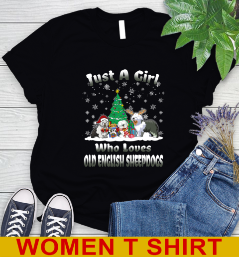 Christmas Just a girl who love old english sheepdogs dog pet lover 226