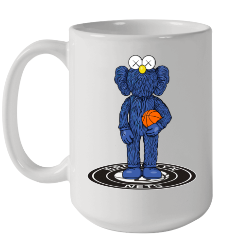 NBA Basketball Brooklyn Nets Kaws Bff Blue Figure Shirt Ceramic Mug 15oz