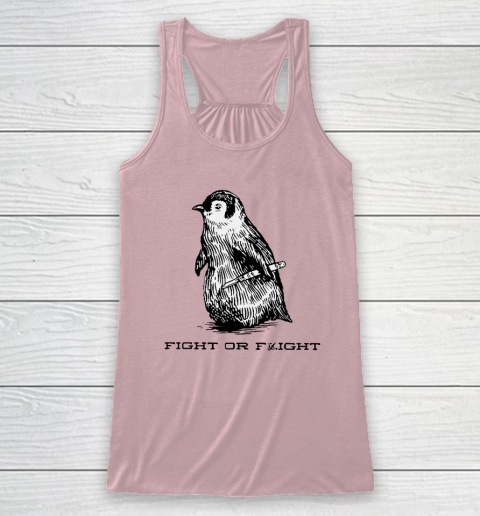 Fight Or Flight Funny Penguin Pun Racerback Tank - Image 5
