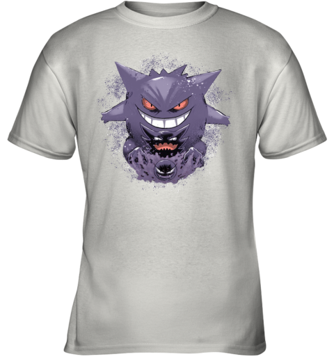 9xkr gastly haunter gengar pokemon shirts youth t shirt 26 front white