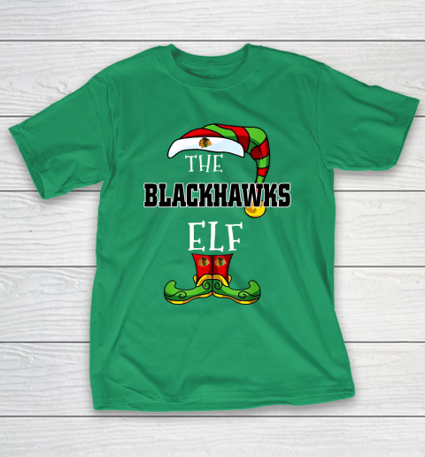 Chicago Blackhawks Christmas ELF Funny NHL T-Shirt 5