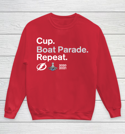 Cup Boat Parade Repeat Tampa bay Lightnings Stanley Hockey 2021 Youth Sweatshirt 7