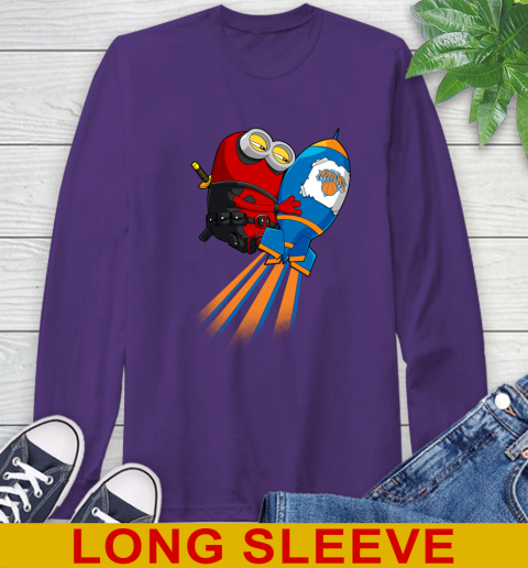 NBA Basketball New York Knicks Deadpool Minion Marvel Shirt Long Sleeve T-Shirt 5