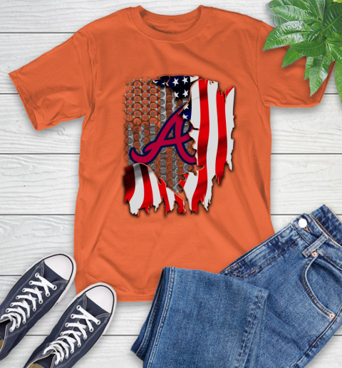 Atlanta Braves MLB Baseball American Flag T-Shirt 4