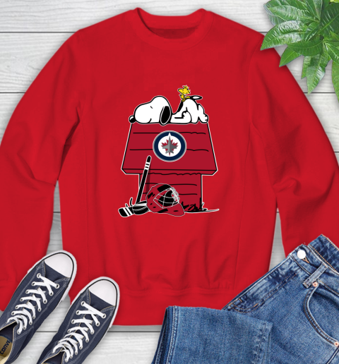 Winnipeg Jets NHL Hockey Snoopy Woodstock The Peanuts Movie Sweatshirt 10