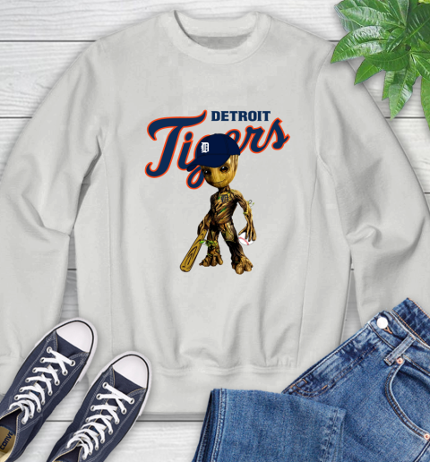 MLB Detroit Tigers Groot Guardians Of The Galaxy Baseball Sweatshirt 5