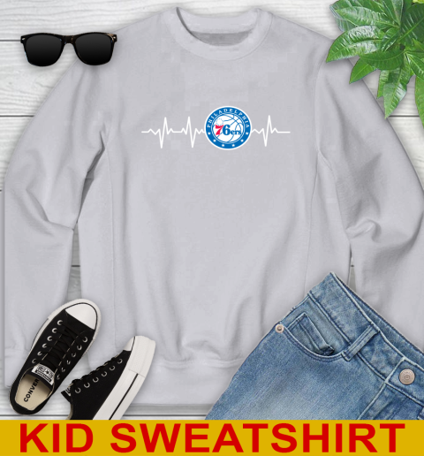 Philadelphia 76ers NBA Basketball Heart Beat Shirt Youth Sweatshirt 3