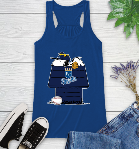 MLB Kansas City Royals Snoopy Woodstock The Peanuts Movie Baseball T Shirt Racerback Tank 9