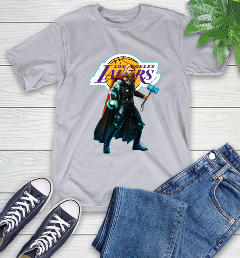 NBA Thor Avengers Endgame Basketball Los Angeles Lakers T-Shirt 6