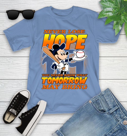Detroit Tigers MLB Baseball Mickey Disney Never Lose Hope Youth T-Shirt 15