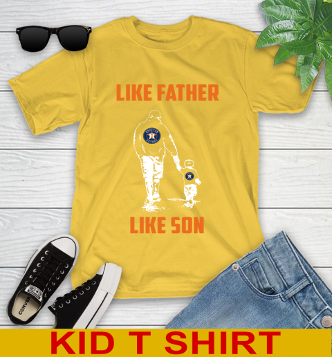 Houston Astros MLB Baseball Like Father Like Son Sports Youth T-Shirt 9