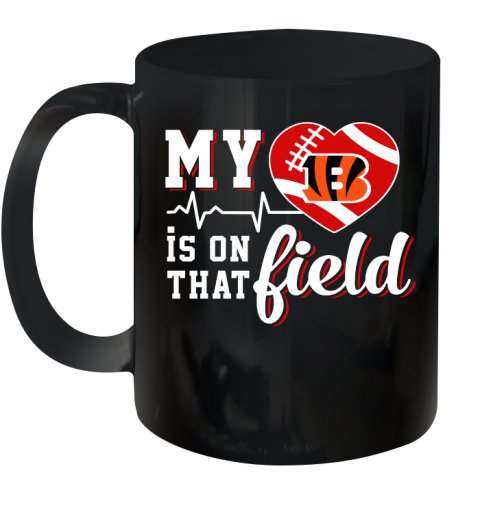 NFL My Heart Is On That Field Football Sports Cincinnati Bengals Ceramic Mug 11oz