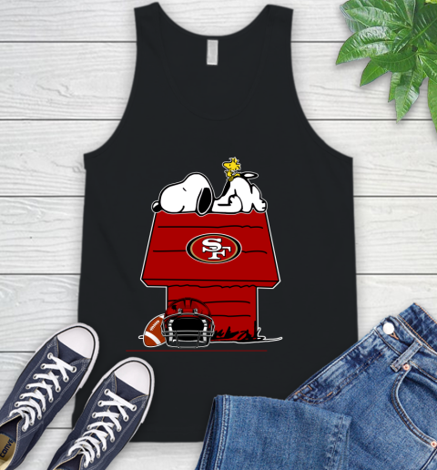 San Francisco 49ers NFL Football Snoopy Woodstock The Peanuts Movie Tank Top 2