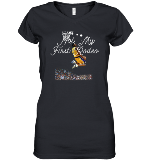 Aaron Rodgers Wearing Kobe Bryant Not My First Rodeo Premium Women's V-Neck T-Shirt